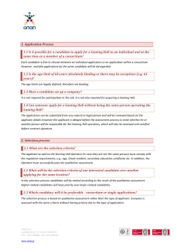 1. Application Process 1.1 Is it possible for a candidate to