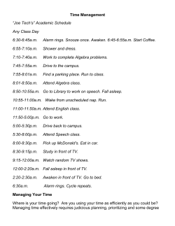 Time Management &ldquo;Joe Tech`s&rdquo; Academic Schedule Any Class Day