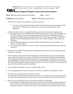 Chapter Activity Report