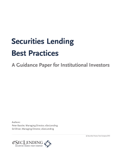 Securities Lending Best Practices
