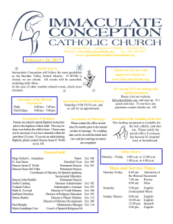 February 26, 2017 Mass and Service Times