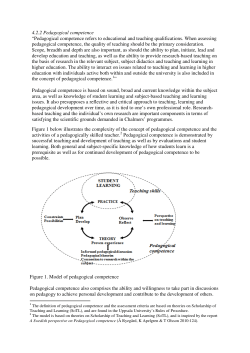 4.2.2 Pedagogical competence “Pedagogical competence refers to