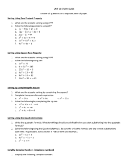 UNIT 12 STUDY GUIDE Answer all questions on a separate piece of