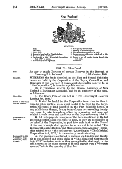 48 VICT 1884 No 23 Invercargill Reserves Leasing