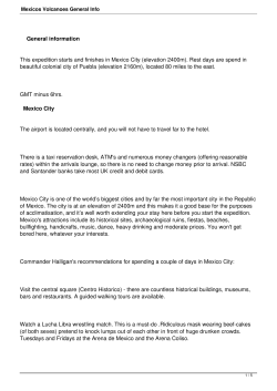 Mexicos Volcanoes General Info