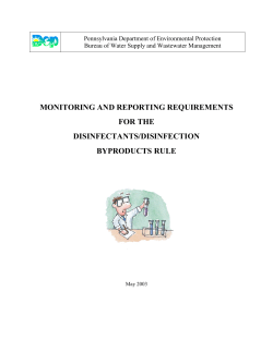 monitoring and reporting requirements for the disinfectants