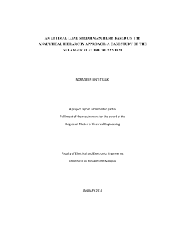 an optimal load shedding scheme based on the analytical hierarchy