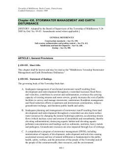 Chapter 430, STORMWATER MANAGEMENT AND EARTH