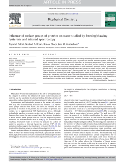 Influence of surface groups of proteins on water studied by freezing