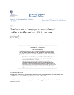 Development of mass spectrometry-based - Research Online