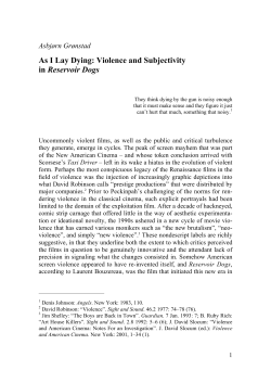 As I Lay Dying: Violence and Subjectivity in Reservoir Dogs