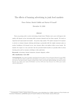 The effects of banning advertising in junk food markets