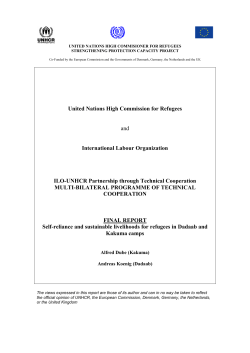 Self reliance and sustainable livelihoods for refugees in