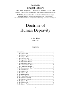 Doctrine of Human Depravity, The