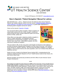 Now in Spanish: `Patient Navigation` Manual for Latinos