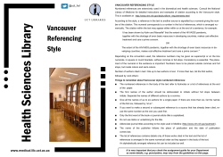 HSL guide to Vancouver - Health Sciences Library