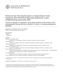 CAP PNET/Ewing Sarcoma Protocol