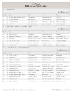 2012 Spring Celebration - Racking Horse Breeders Association of
