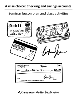 Checking and savings accounts - Seminar