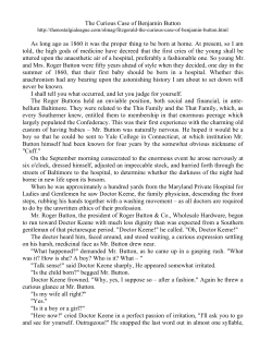The Curious Case of Benjamin Button As long ago as 1860 it was