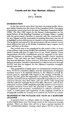Canada and the Nato Martime Alliance by Joel J. Sokolsky