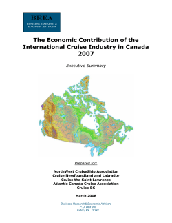 The Economic Contribution of the International Cruise Industry in