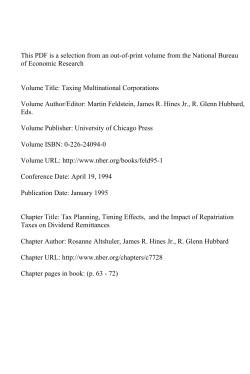 Tax Planning, Timing Effects, and the Impact of Repatriation Taxes