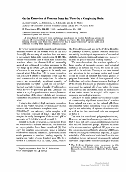 On the Extraction of Uranium from Sea Water by a