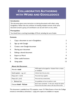Collaborative authoring with Google Documents