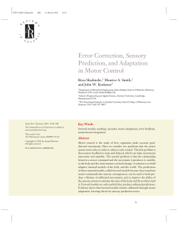 Error Correction, Sensory Prediction, and Adaptation in Motor Control