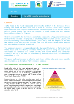 Context Briefing New EU vehicle noise limits