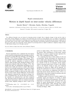 Motion in depth based on inter