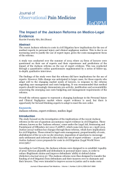 The Impact of the Jackson Reforms on Medico