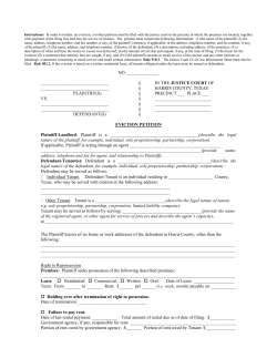 Form: Petition Justice Court - Harris County Justice of the Peace