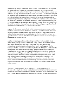 Some years ago, living in Greensboro, North Carolina, I was running