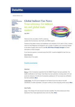 Global Indirect Tax News, July 2014