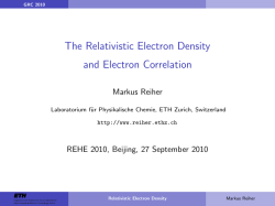 The Relativistic Electron Density [1ex] and Electron Correlation