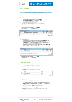 (Ovid): Quick reference card