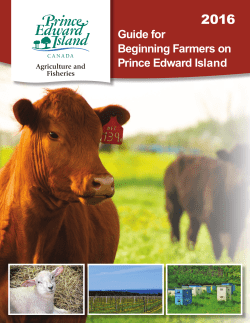 Guide for Beginning Farmers on Prince Edward Island