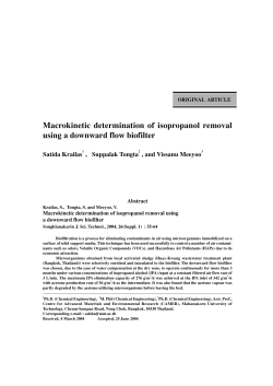 Macrokinetic determination of isopropanol removal using a