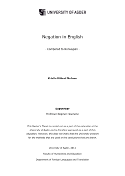 Negation in English