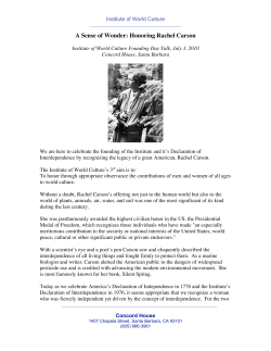 A Sense of Wonder: Honoring Rachel Carson