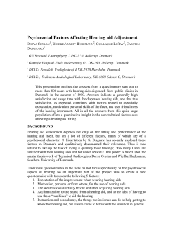 Psychosocial Factors Affecting Hearing aid Adjustment