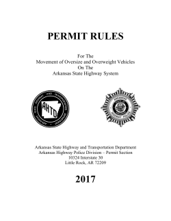 Permit Rules for the Movment of an Oversize and Overweight Vehicles.