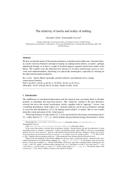 The relativity of inertia and reality of nothing - Philsci