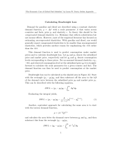 Calculating Deadweight Loss Demand for gasoline and diesel are