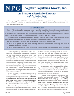 An Essay on a Sustainable Economy