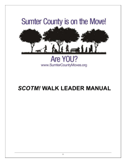 SCOTM! WALK LEADER MANUAL - Prevention Research Center
