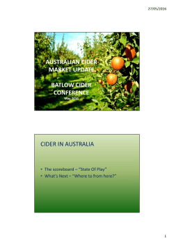 Pinnacle Drinks Australian Cider Market Update