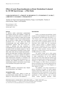 Effect of Acute Hyperinsulinemia on Brain Metabolism Evaluated by